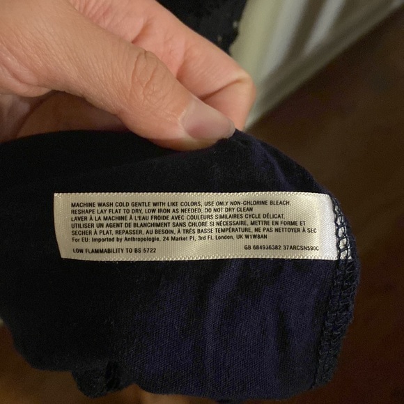 Anthropologie Lilka Marya Navy Lace Striped Henley Dress - Picture 9 of 10